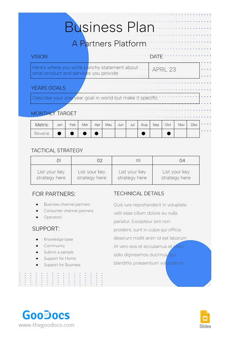 Plano de Negócio da Plataforma de Parcerias - free Google Docs Template - 10065437
