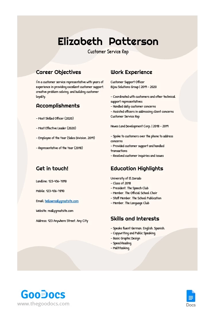 Curriculum Vitae Astratto in Pastello. - free Google Docs Template - 10063810