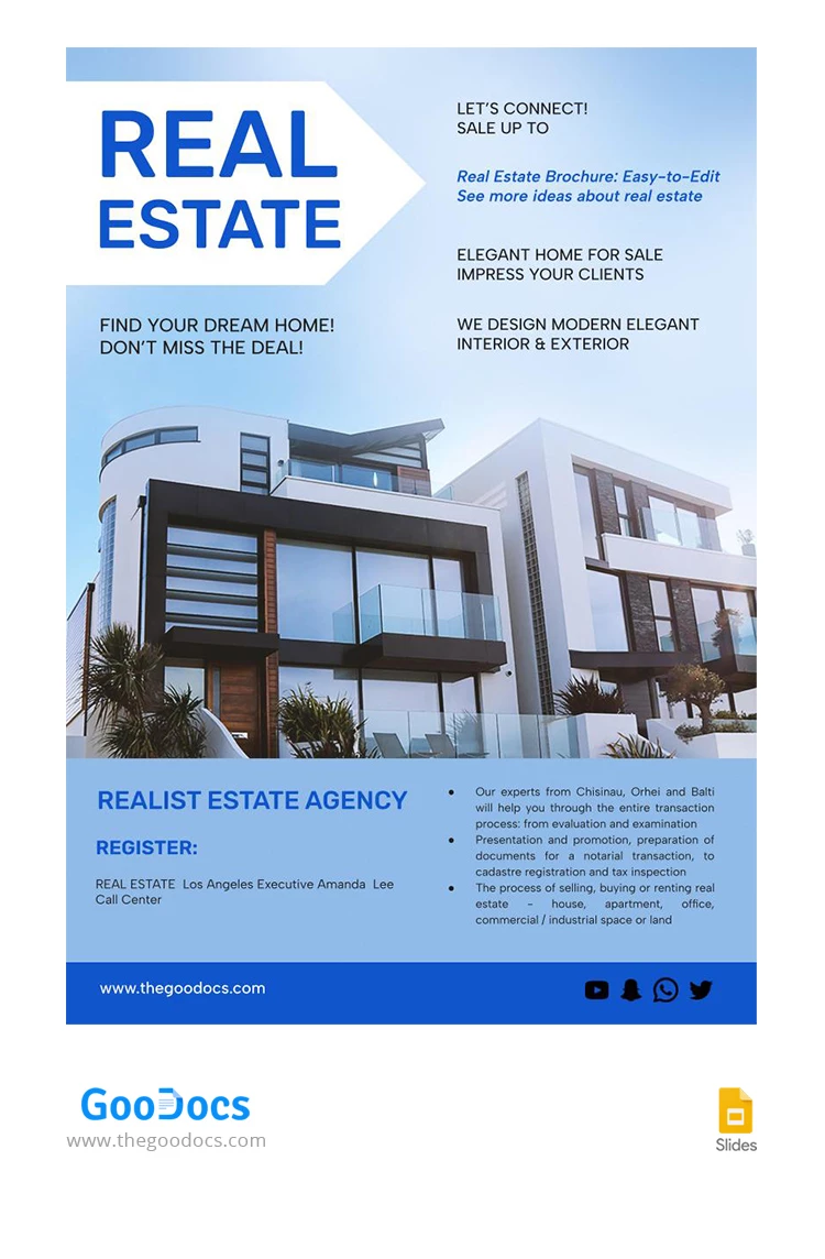 Volantino immobiliare in azzurro pastello. - free Google Docs Template - 10066939