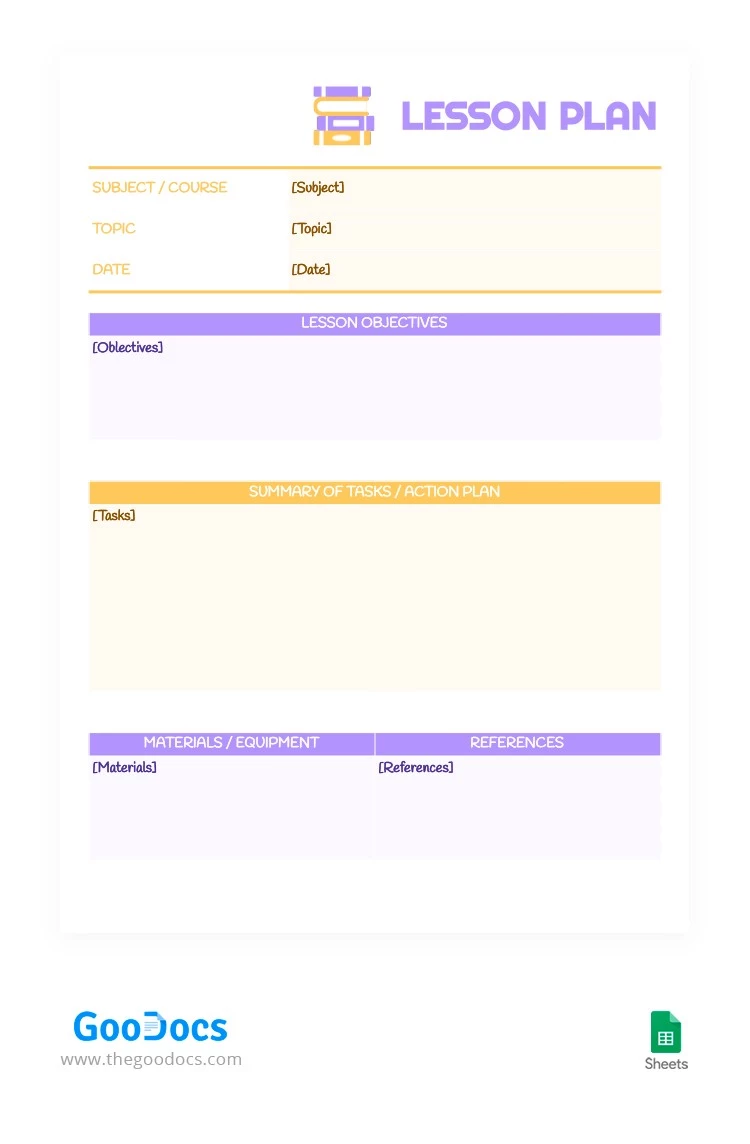 Plan de lección de colores pasteles - free Google Docs Template - 10063286