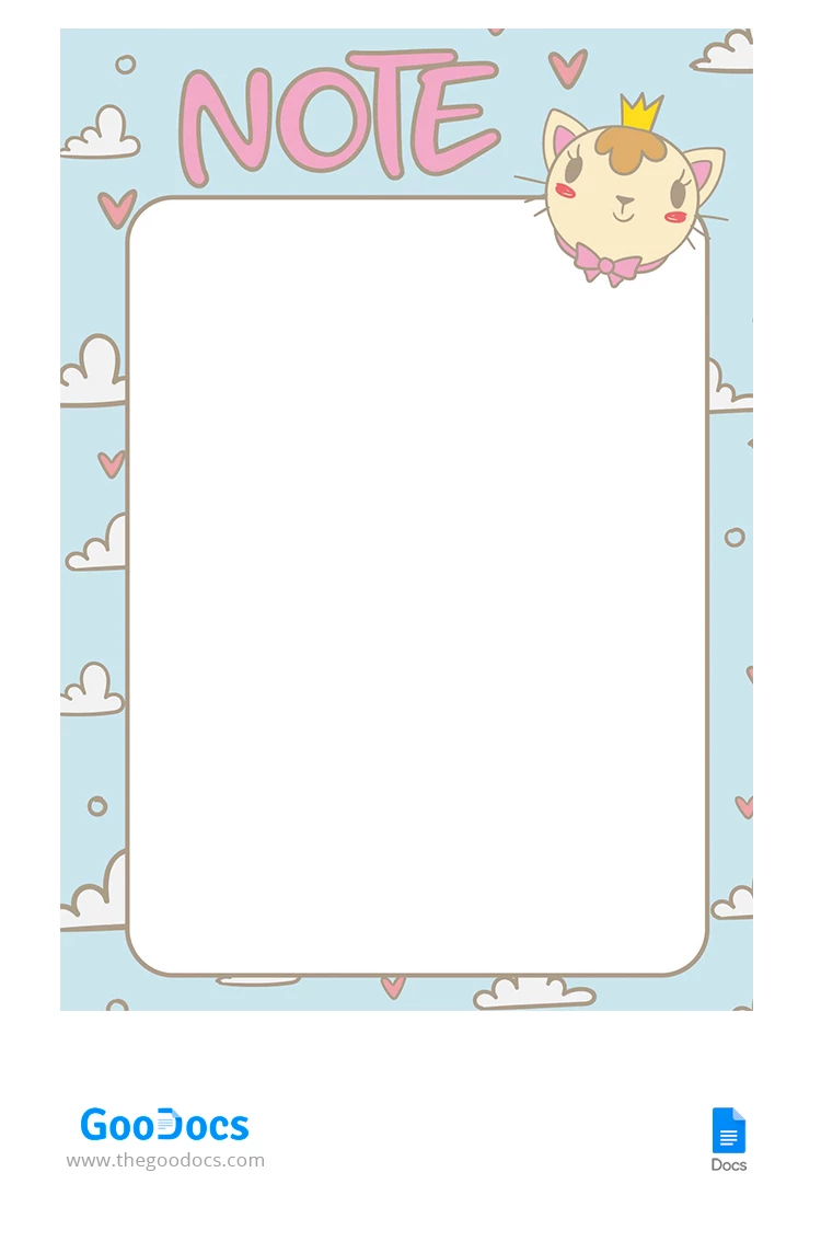 Note mignonne pastel - free Google Docs Template - 10067080