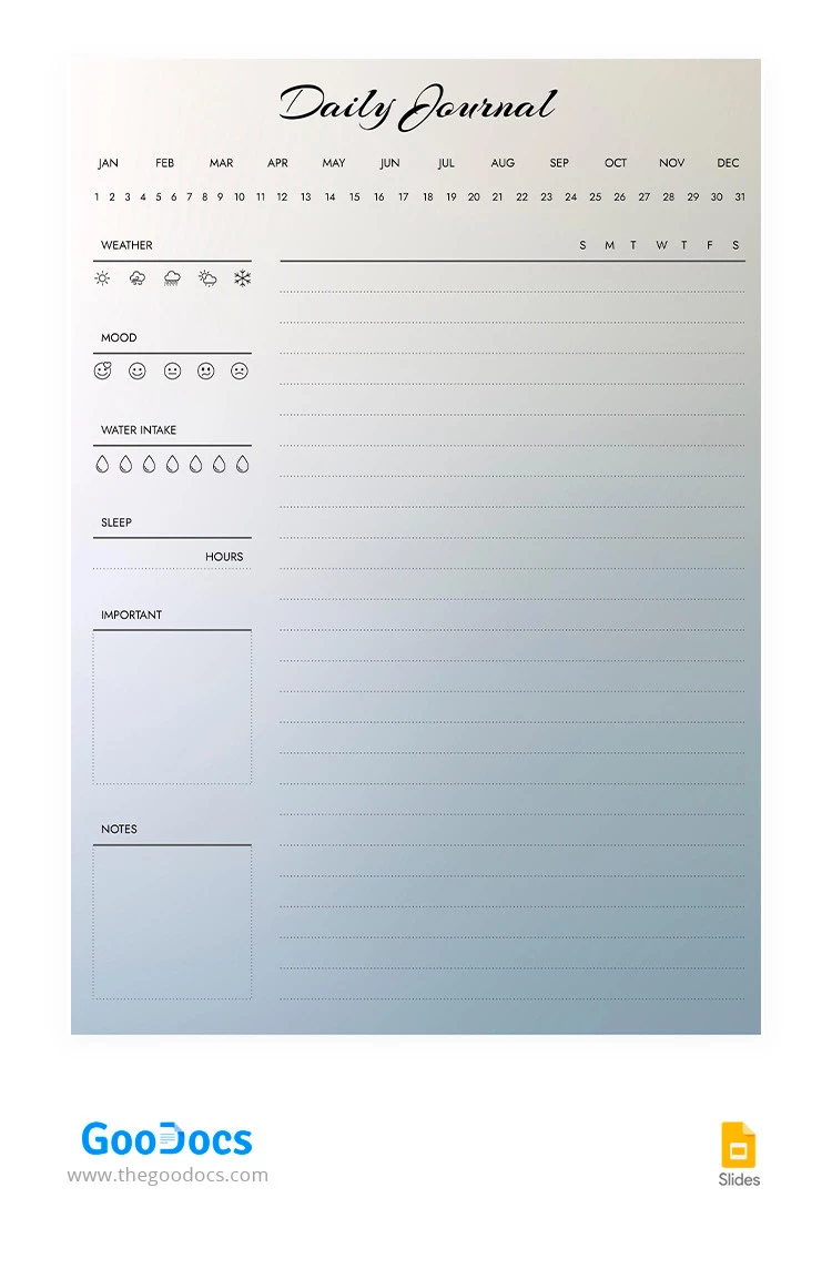 Pastel Daily Journal - free Google Docs Template - 10065605
