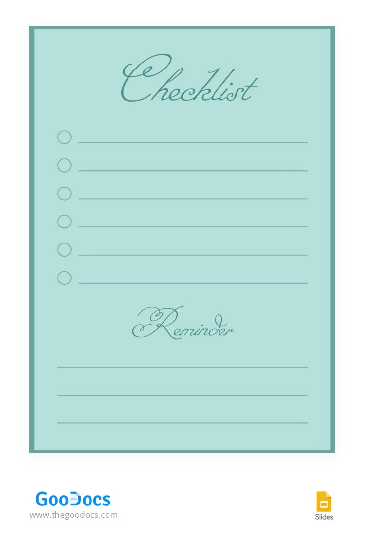 Pastel Green Checklist - free Google Docs Template - 10063390