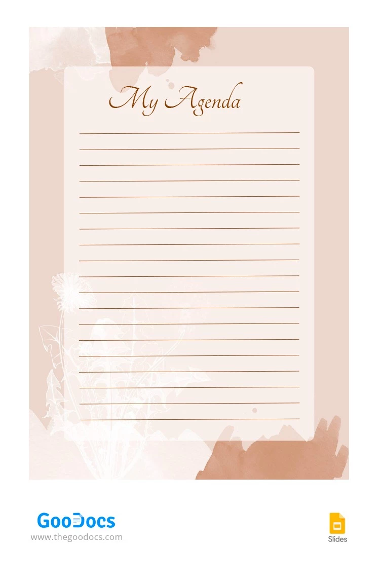 Pastel Watercolor Daily Agenda Presentation - free Google Docs Template - 10063678