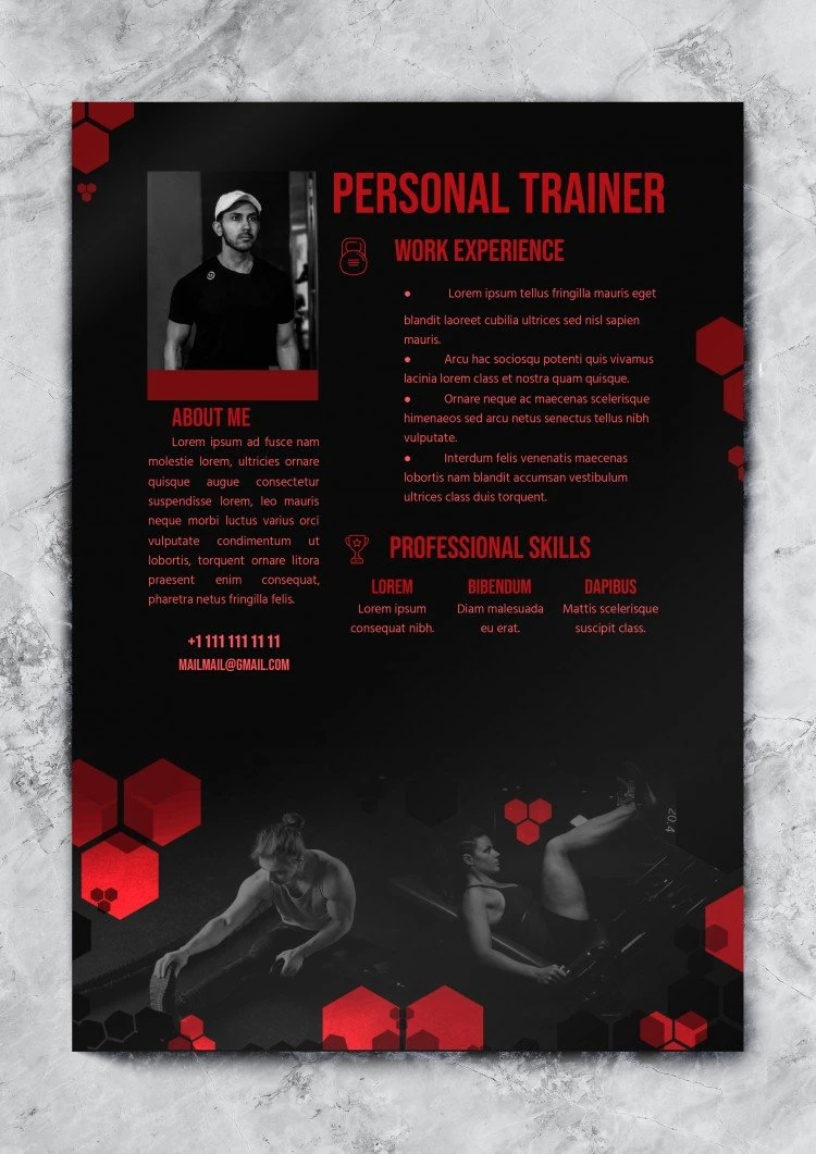 Personal Trainer Resume - free Google Docs Template - 10061613