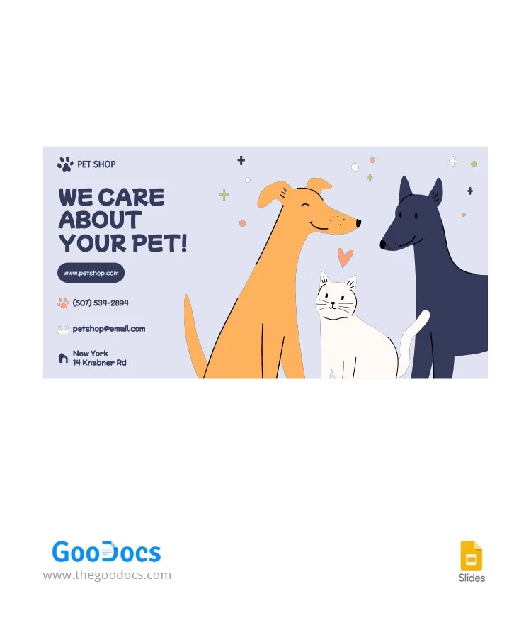 Copertina di Facebook per negozio di animali domestici - free Google Docs Template - 10063822