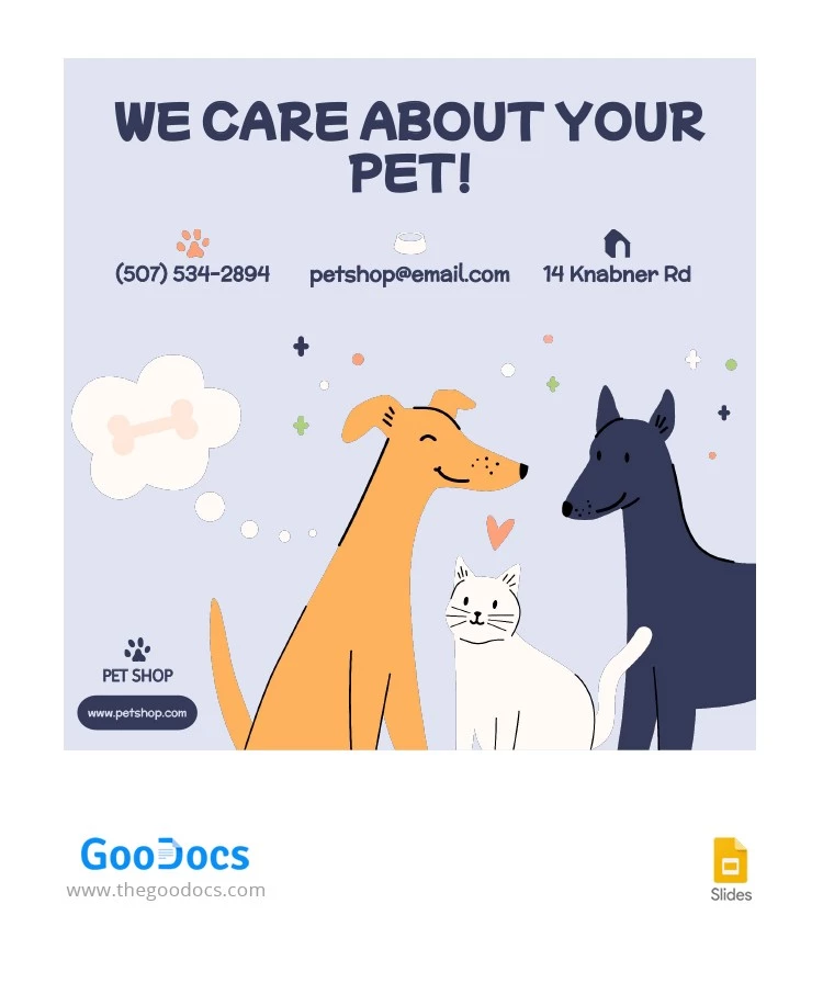 Publication Instagram de la boutique pour animaux de compagnie - free Google Docs Template - 10063825