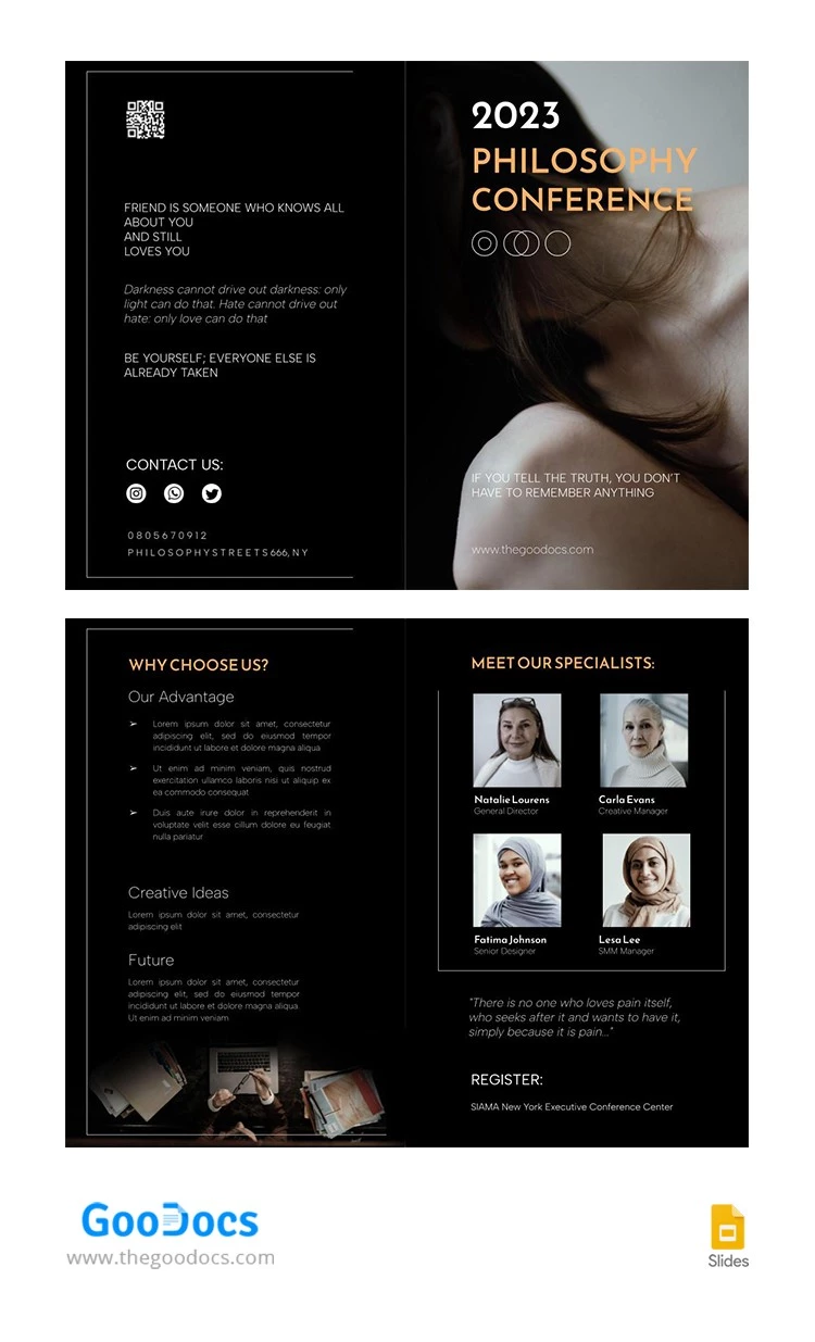 Philosophy Conference Brochure - free Google Docs Template - 10066057