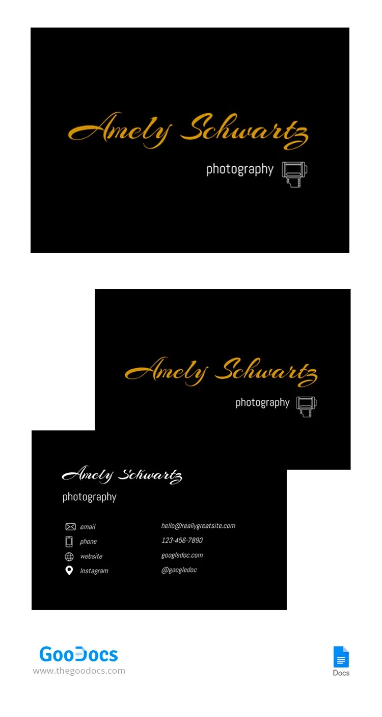 Carte de visite photographique - free Google Docs Template - 10064331