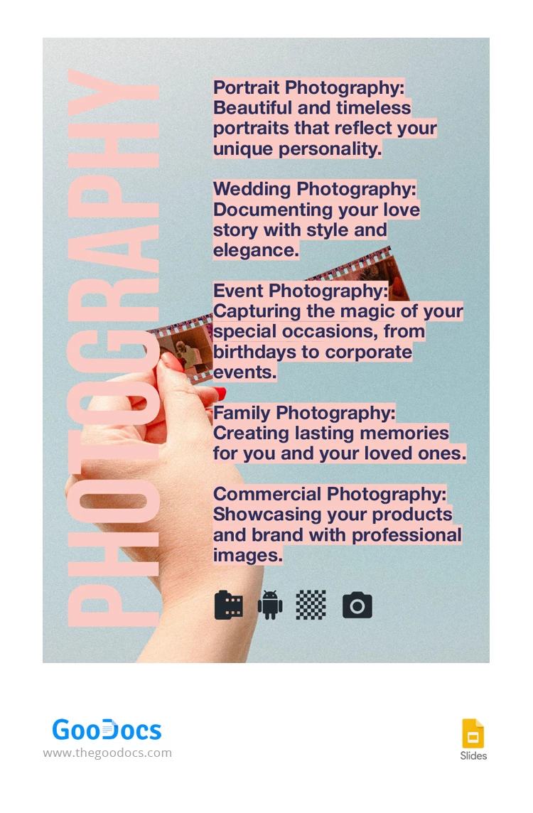 Photography Pink Flyer - free Google Docs Template - 10067125