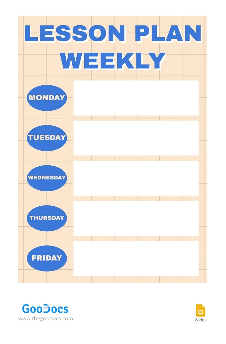 Plan de lecciones semanal en rosa y azul. - free Google Docs Template - 10064321