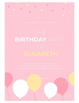 Modèle Black Pink Birthday Invitation