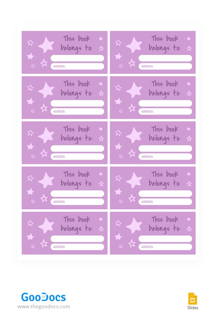 Pink Book Address Label - free Google Docs Template - 10062994