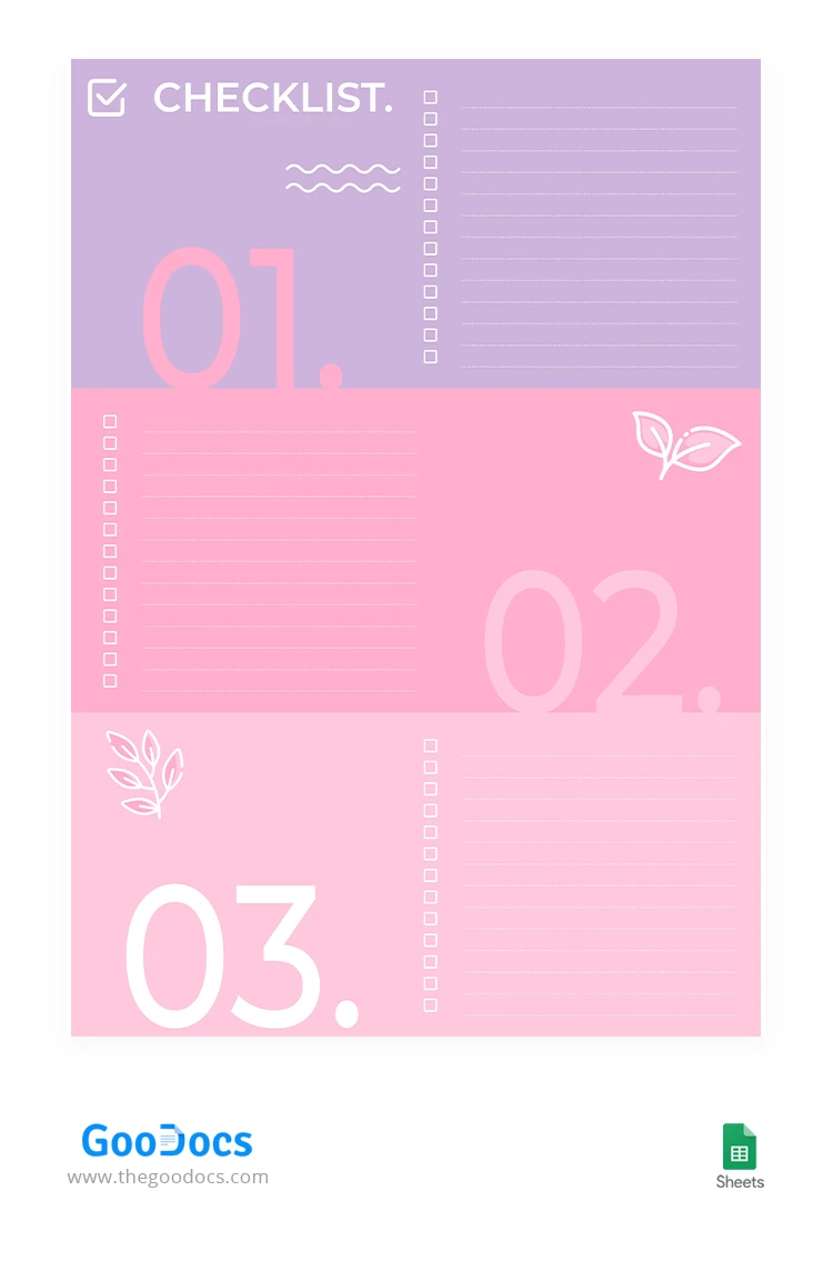 Pink Checklist - free Google Docs Template - 10067720