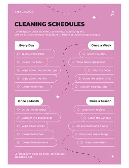 Maid Service Cleaning Checklist Template in MS Word, GDocsLink, Portable  Documents - Download