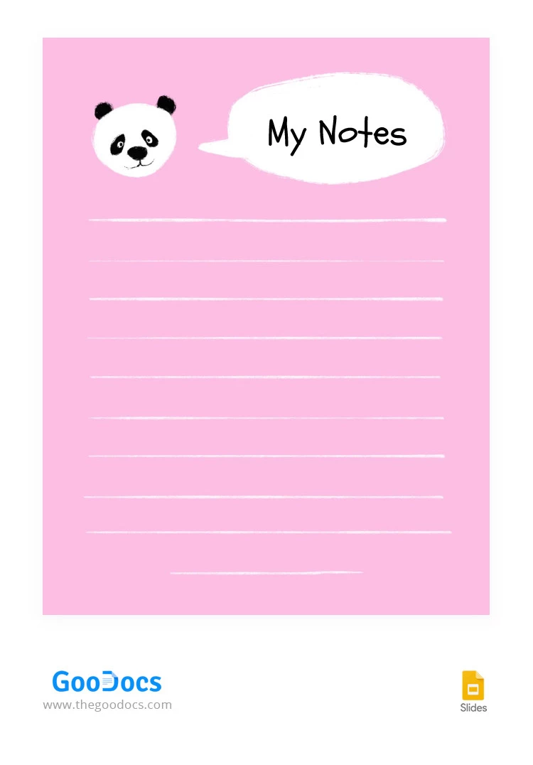 Notes mignonnes roses - free Google Docs Template - 10066194