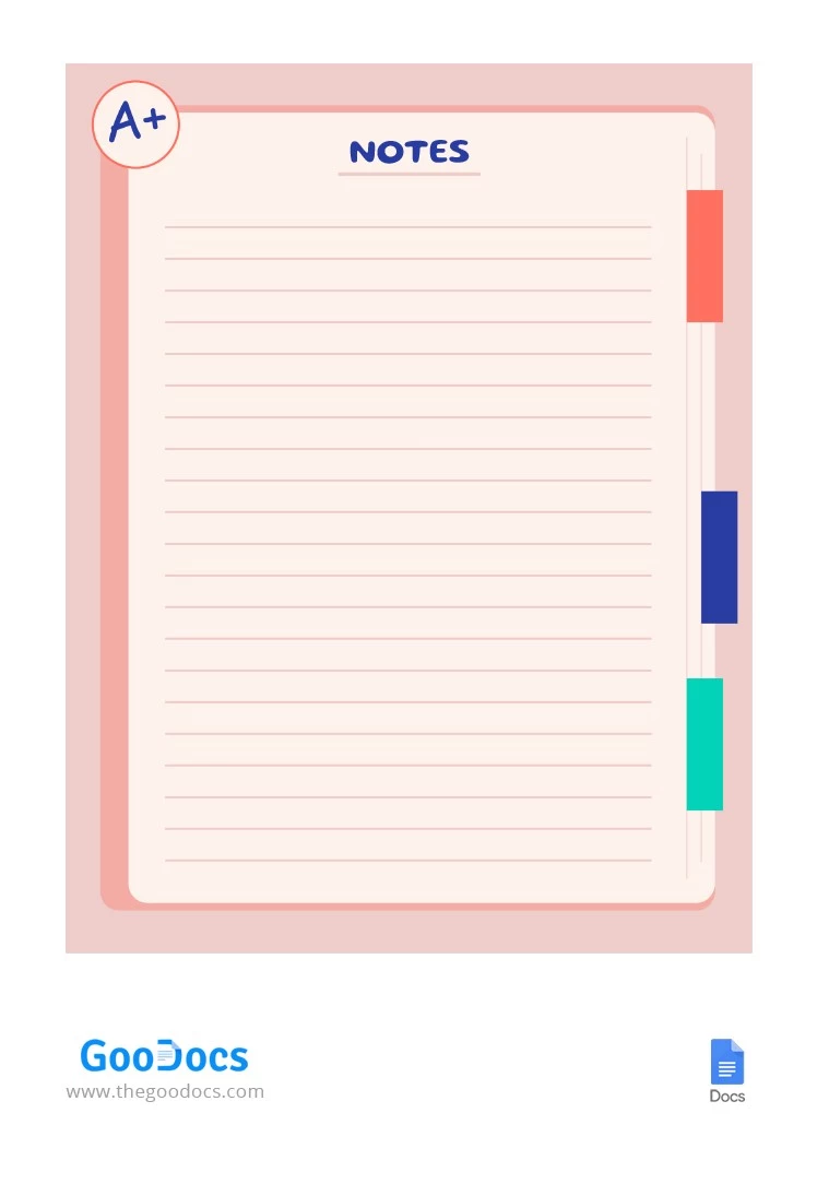 Pink School Notes - free Google Docs Template - 10064325