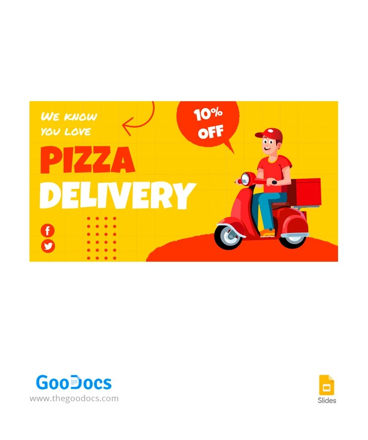 Copertina Facebook di consegna pizza - free Google Docs Template - 10064195