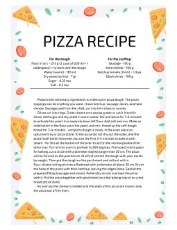 Free Pizza Recipe Template in Google Docs and Microsoft Word ...