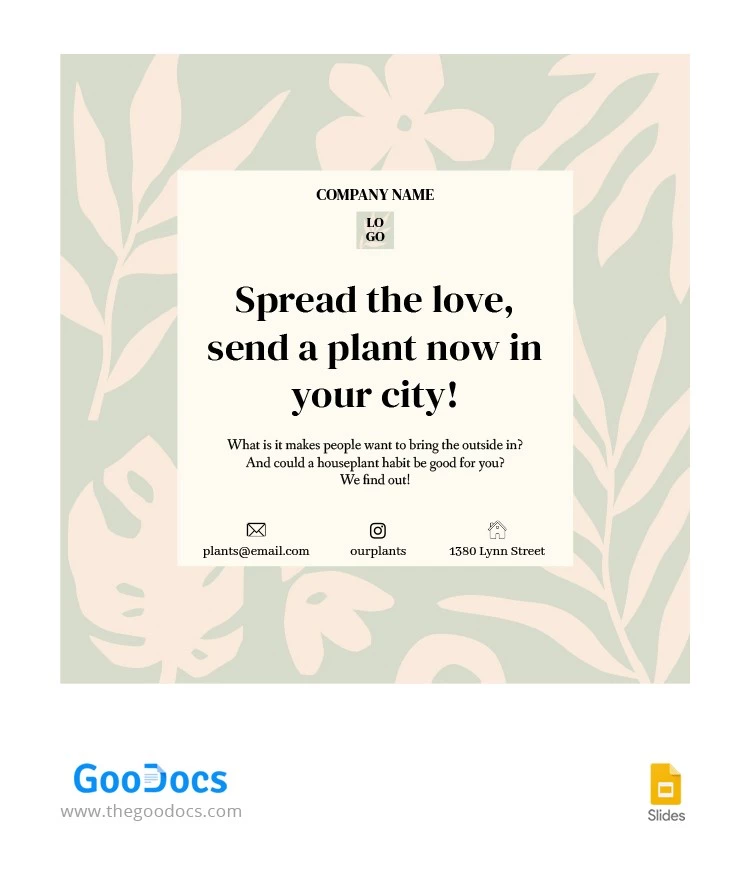 Publicación de Instagram de plantas - free Google Docs Template - 10063931