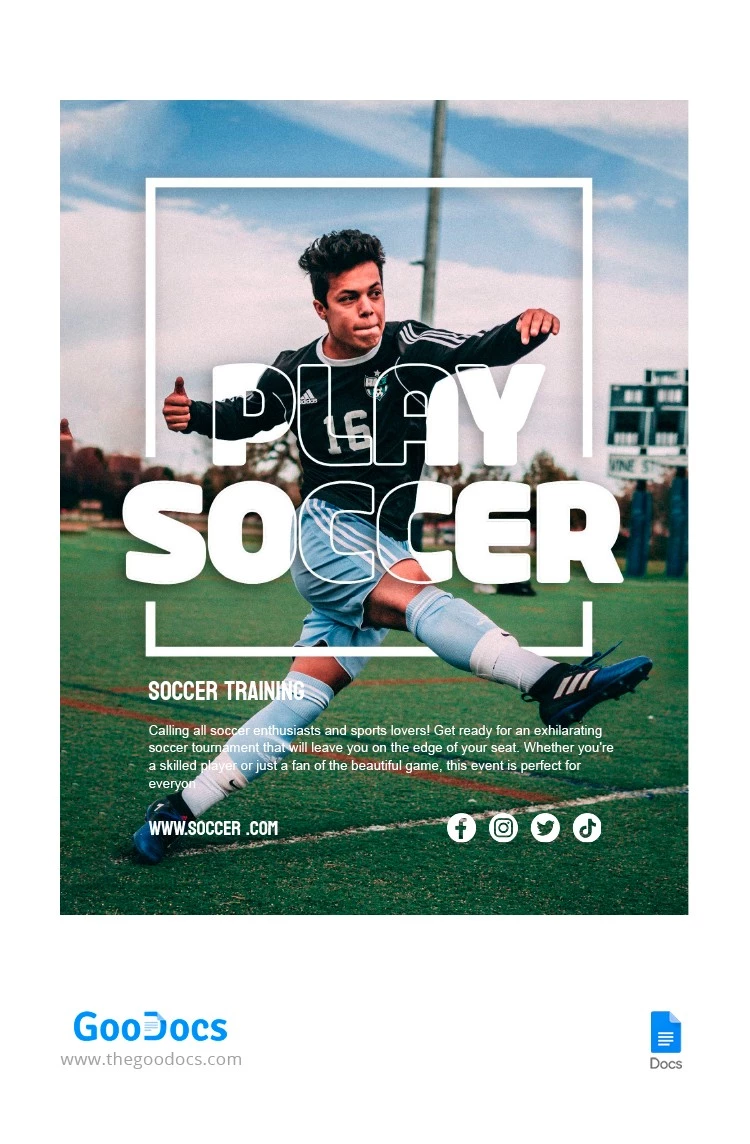 Play Soccer Flyer - free Google Docs Template - 10066187