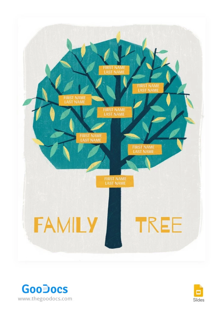 Albero genealogico piacevole - free Google Docs Template - 10063092