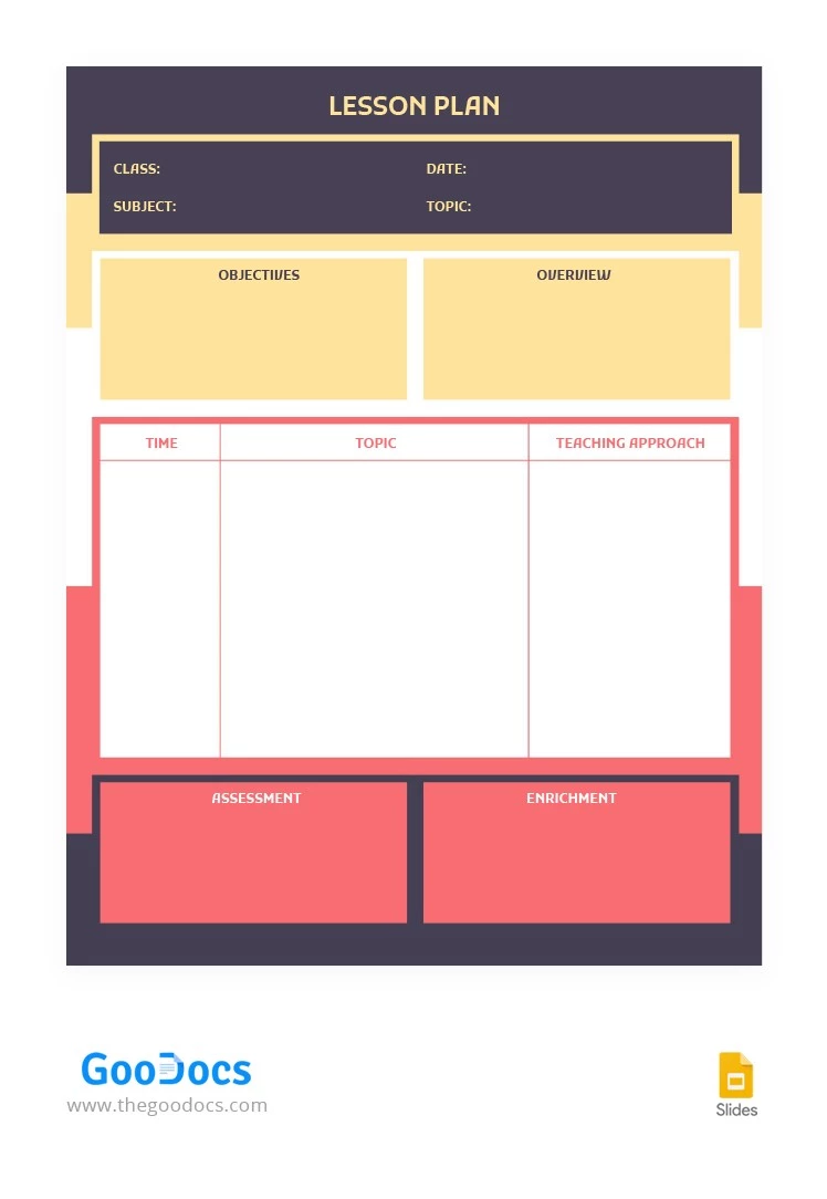 Piano di lezione semplice e piacevole - free Google Docs Template - 10063543