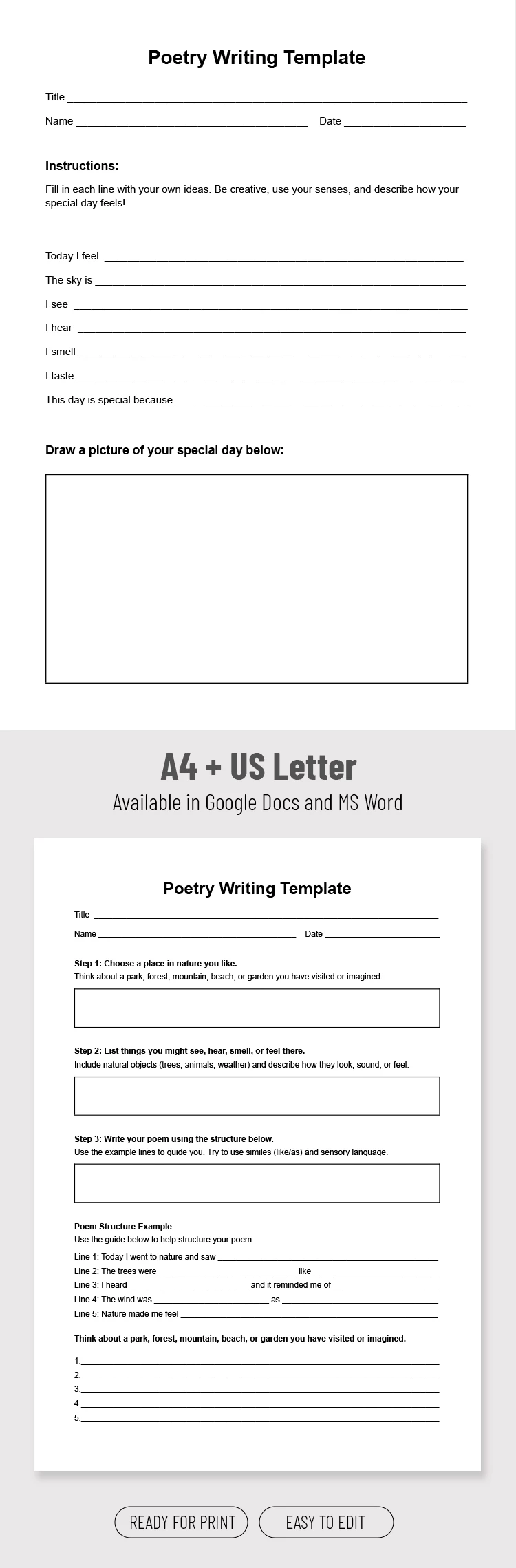 Printable Poem Template for Students - free Google Docs Template - 10071402 Printable Poem Template for Students - free Google Docs Template - 10071402