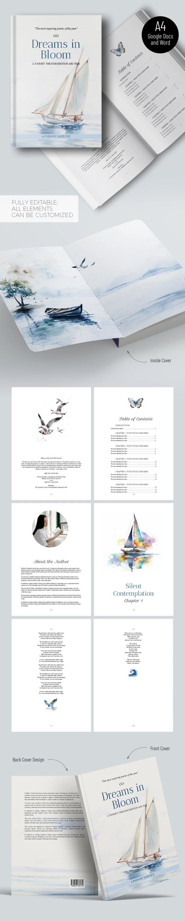 Libro di Poesie Pulito - free Google Docs Template - 10069035