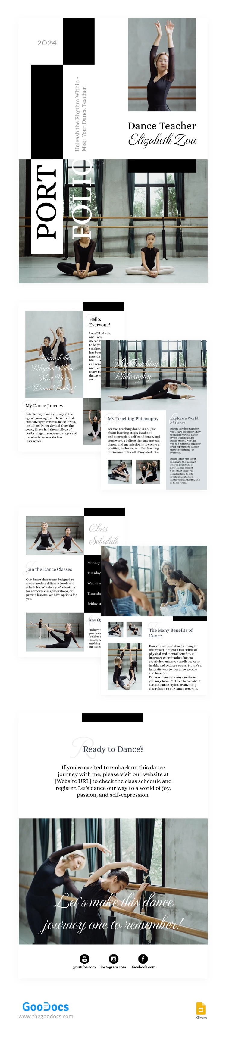 Portfolio Dance Teacher - free Google Docs Template - 10067368