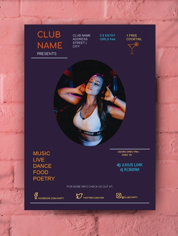 Nightclub Poster - free Google Docs Template - 10061499