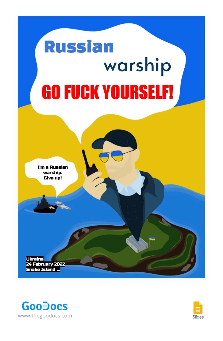 Poster Russian Warship Go Fuck Yourself - free Google Docs Template - 10063627