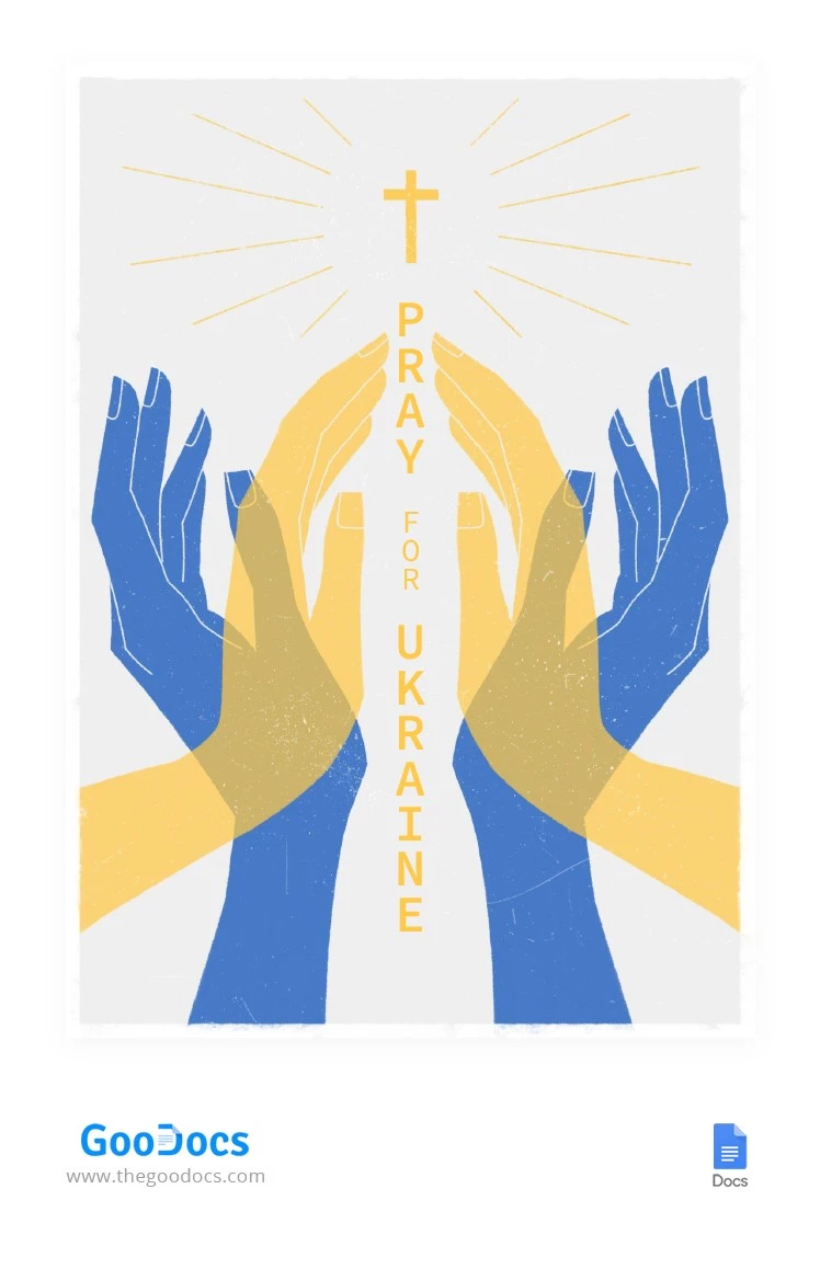 Affiche "Priez pour l'Ukraine" - free Google Docs Template - 10063545