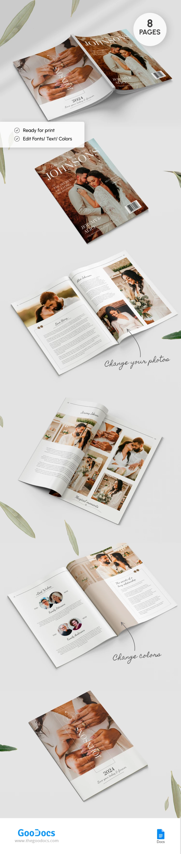 Magazine de mariage - free Google Docs Template - 10068697