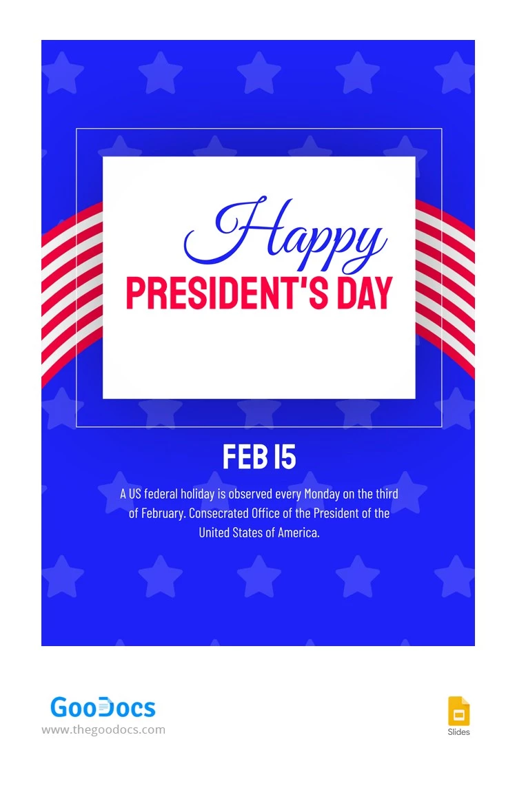 Poster del Giorno del Presidente - free Google Docs Template - 10063507