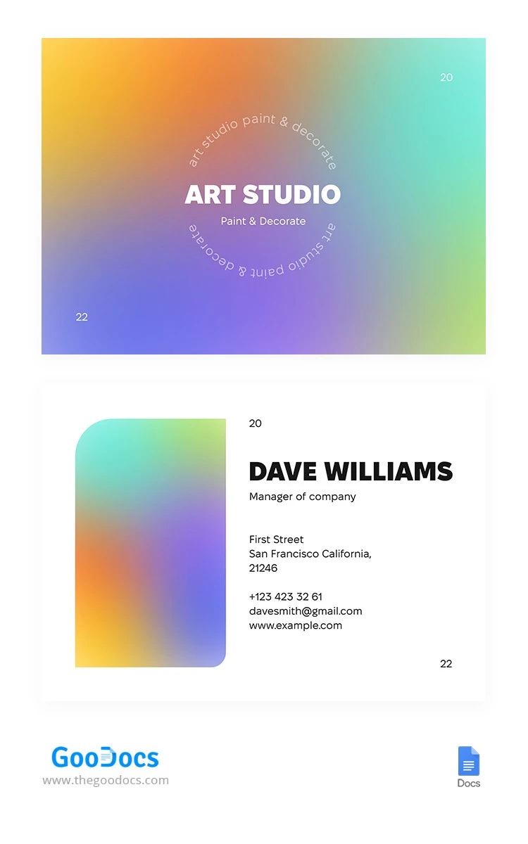 Pretty Painter Business Card - free Google Docs Template - 10065162