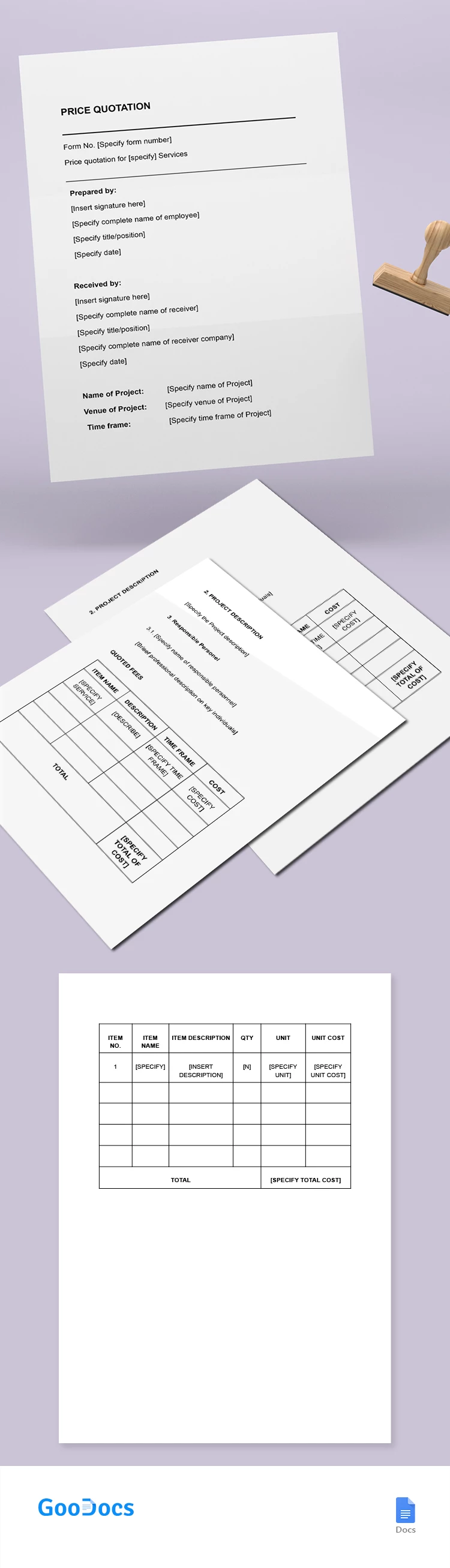 Price Quote - free Google Docs Template - 10065361