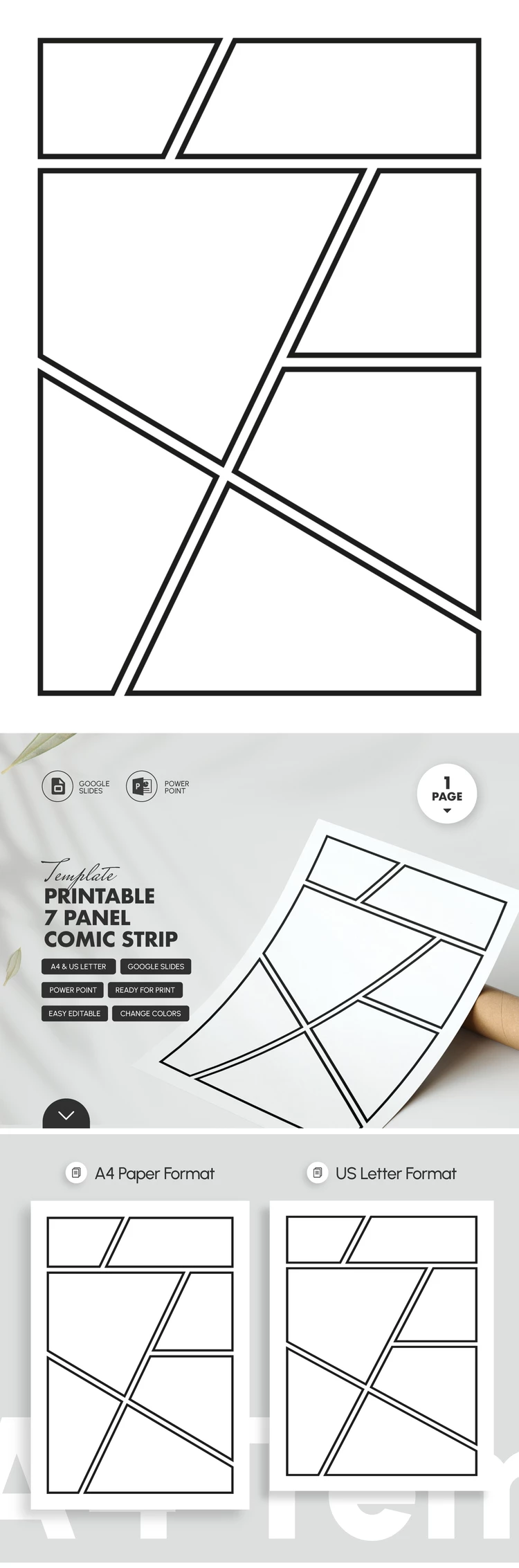 Free Printable 7 Panel Comic Strip Template In Google Slides