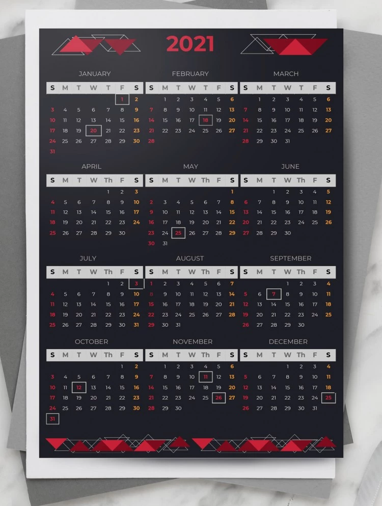 Grande Calendario Stampabile 2021 - free Google Docs Template - 10061656