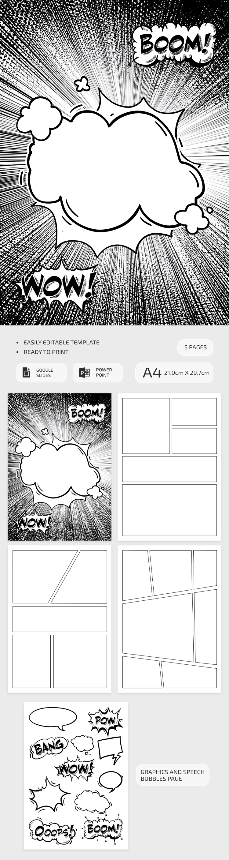 Free Printable Comic Page Template In Google Slides Free Printable Comic Page Template In Google Slides