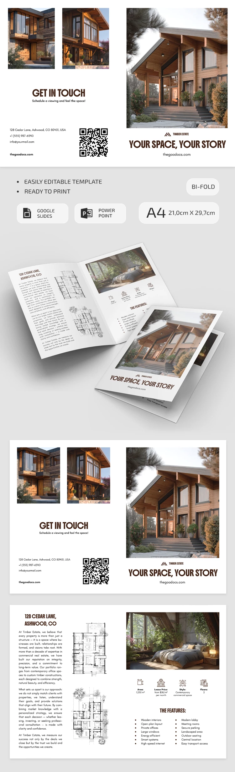 Modèle de brochure immobilière commerciale à imprimer - free Google Docs Template - 10071695