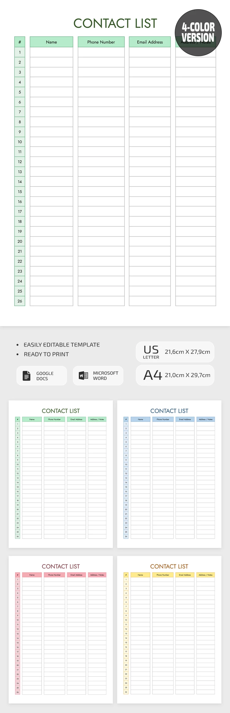 Free Printable Contact List Template - Printable Contact List Template 365 170695.webp