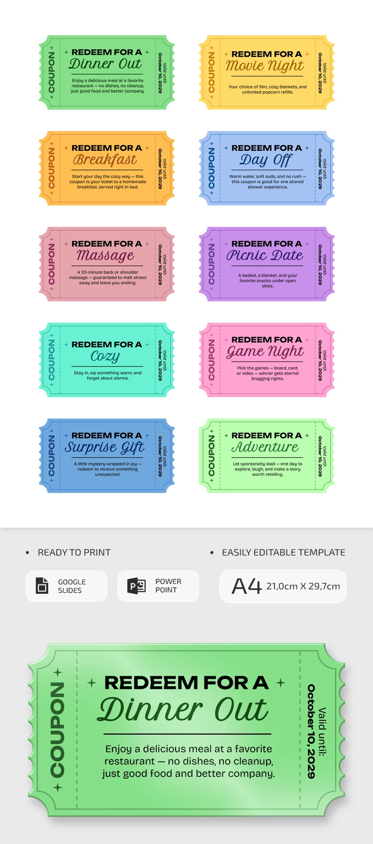 Printable Coupon Book Template - free Google Docs Template - 10072107