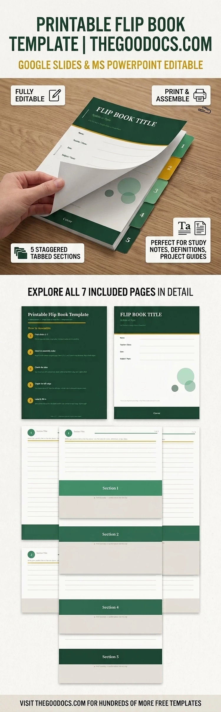 Preview of Printable Flip Book Template for Google Slides and Microsoft PowerPoint