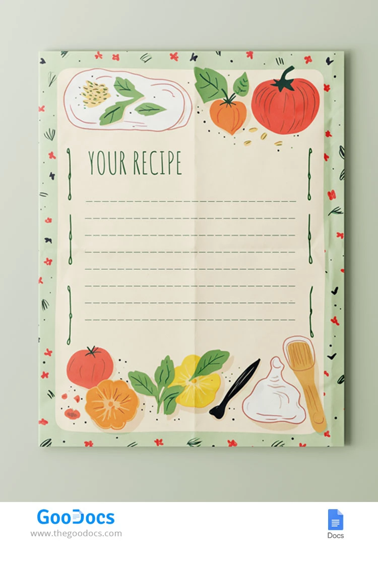 Ricetta stampabile a pagina intera - free Google Docs Template - 10067676