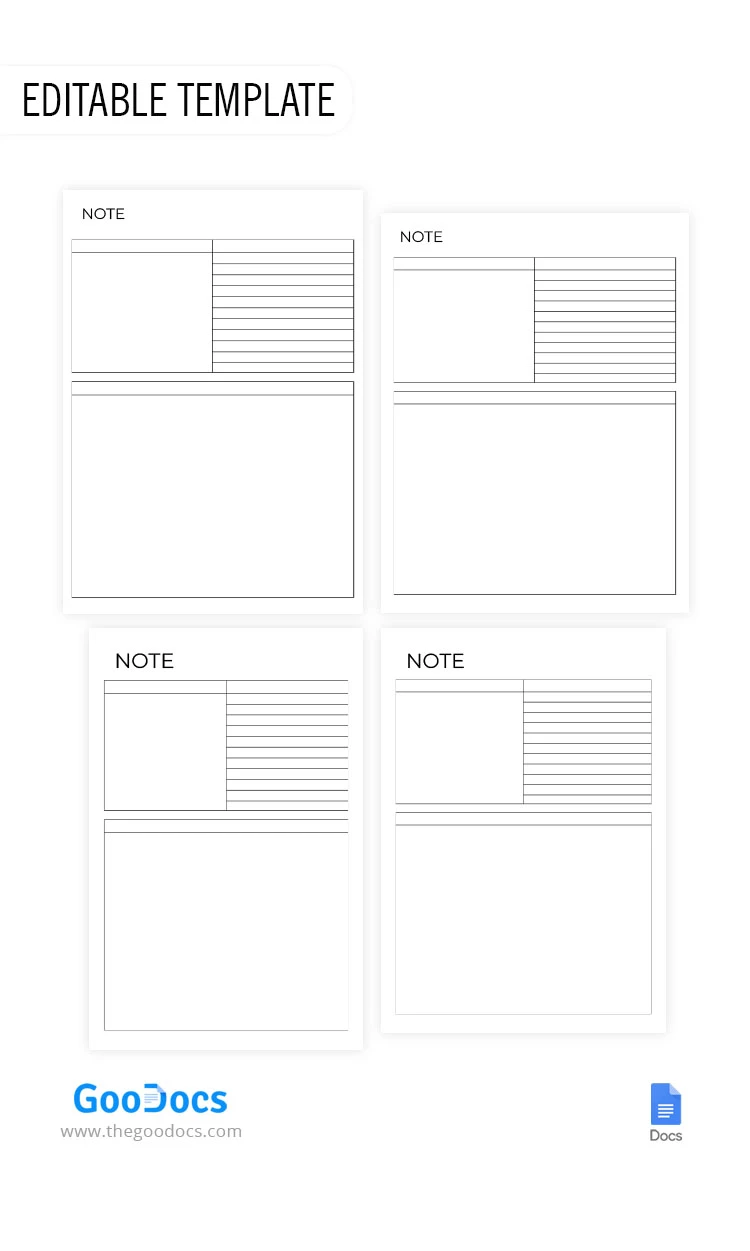 Printable Notes Page - free Google Docs Template - 10068631