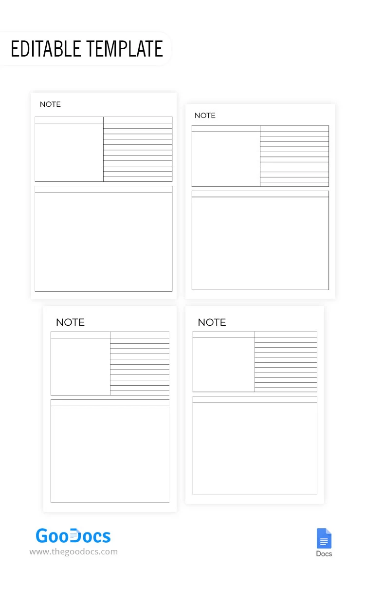 Druckbare Notizenseite - free Google Docs Template - 10068631