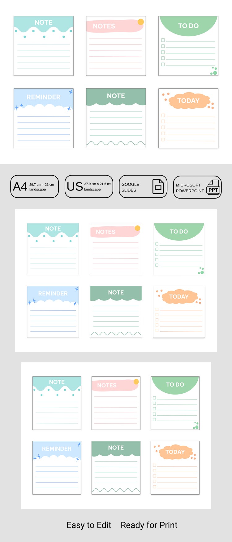 Free Printable Sticky Note Template in Google Slides and Microsoft ...