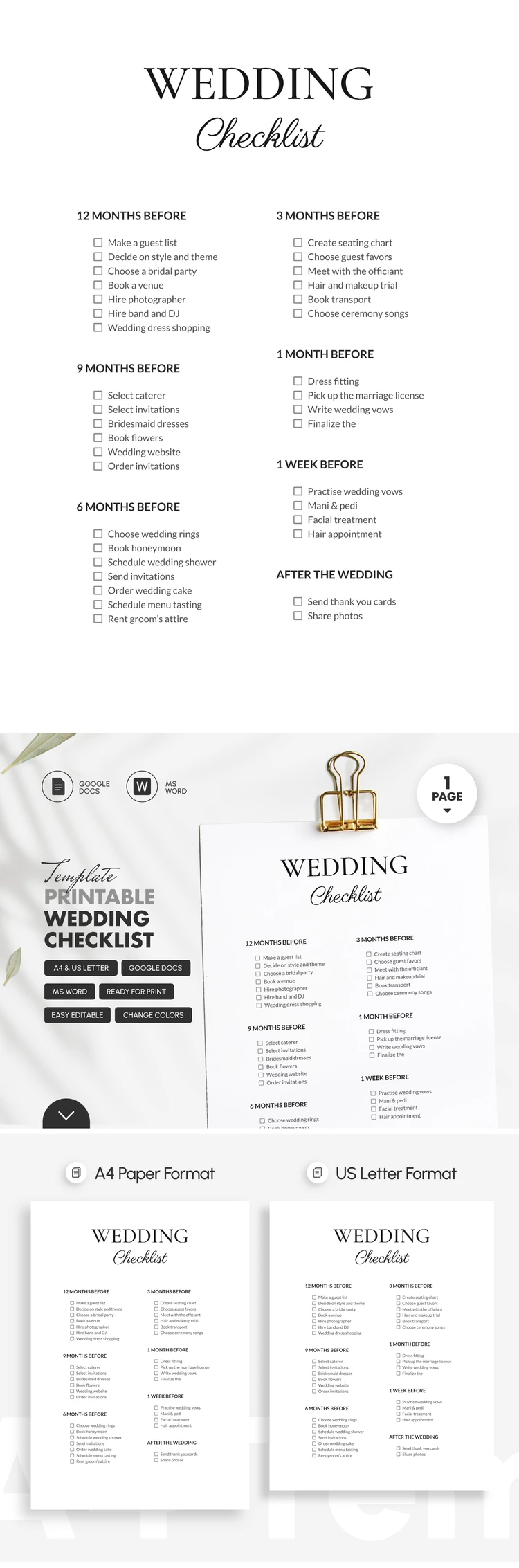 Printable Wedding Checklist Template - free Google Docs Template - 10072691