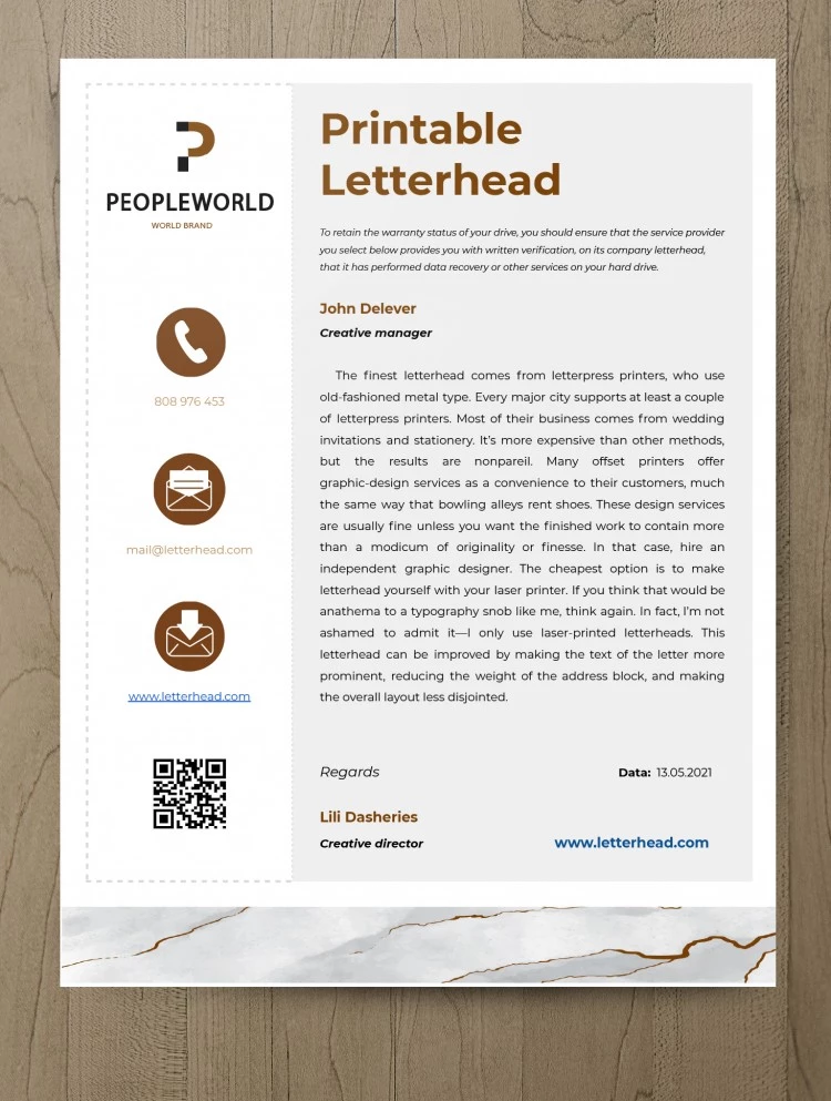 Printable Letterhead - free Google Docs Template - 10061768